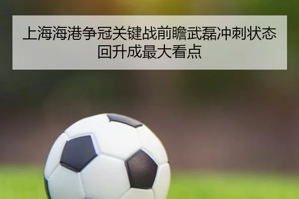 上海海港争冠关键战前瞻武磊冲刺状态回升成最大看点